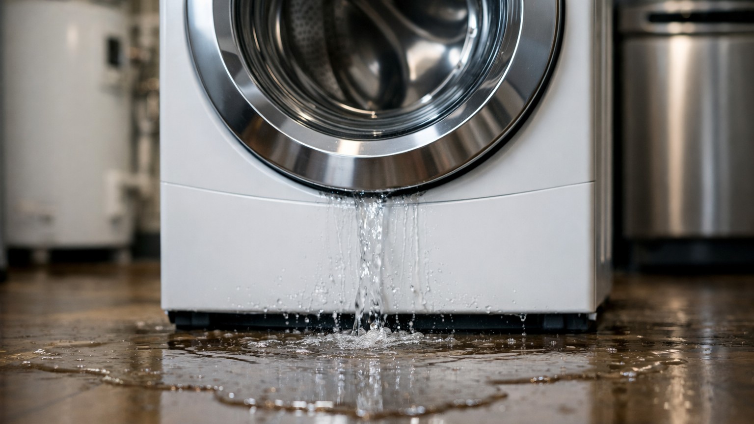 Water leaking from washing machine or appliance